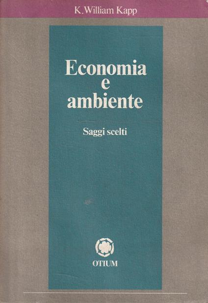 Economia e ambiente : saggi scelti - copertina