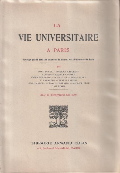 La vie universitaire a Paris - copertina