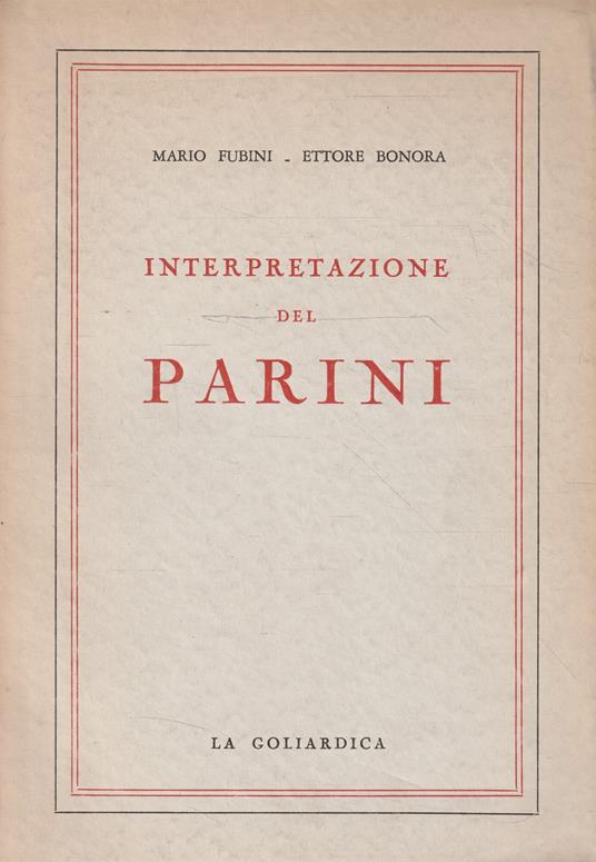 Interpretazione del Parini - Mario Fubini - copertina