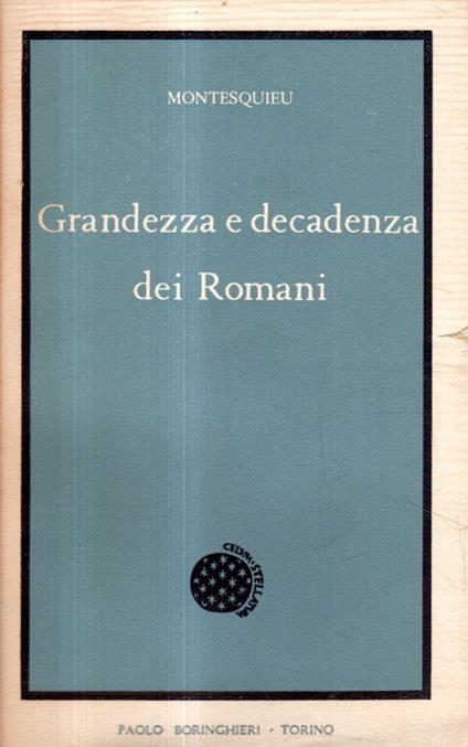 Grandezza e decadenza dei Romani - Charles L. de Montesquieu - copertina