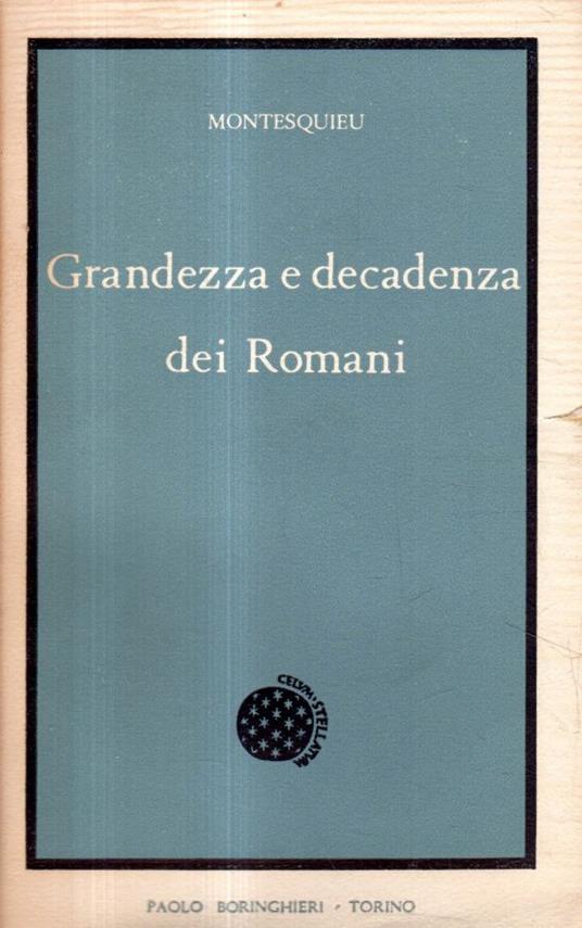 Grandezza e decadenza dei Romani - Charles L. de Montesquieu - copertina