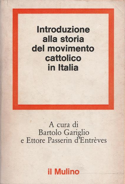Introduzione alla storia del movimento cattolico in Italia - copertina