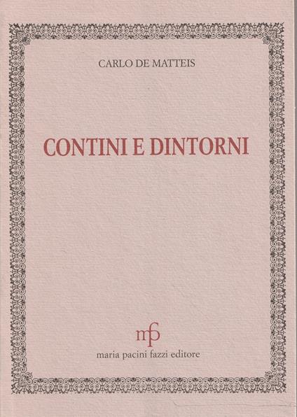 Contini e dintorni - Carlo De Matteis - copertina