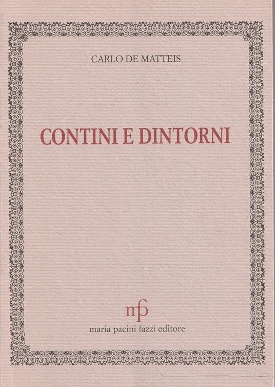 Contini e dintorni - Carlo De Matteis - copertina