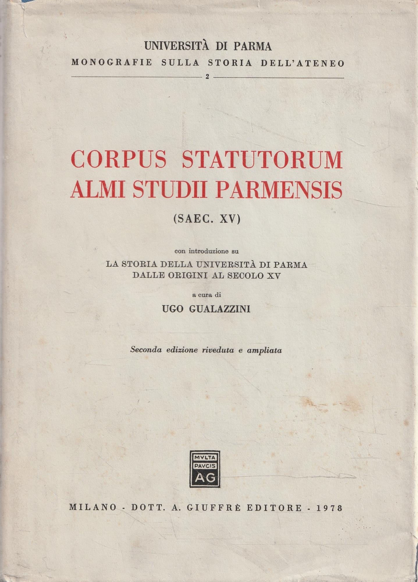 Corpus statutorum almi studii parmensis (Saec. XV)