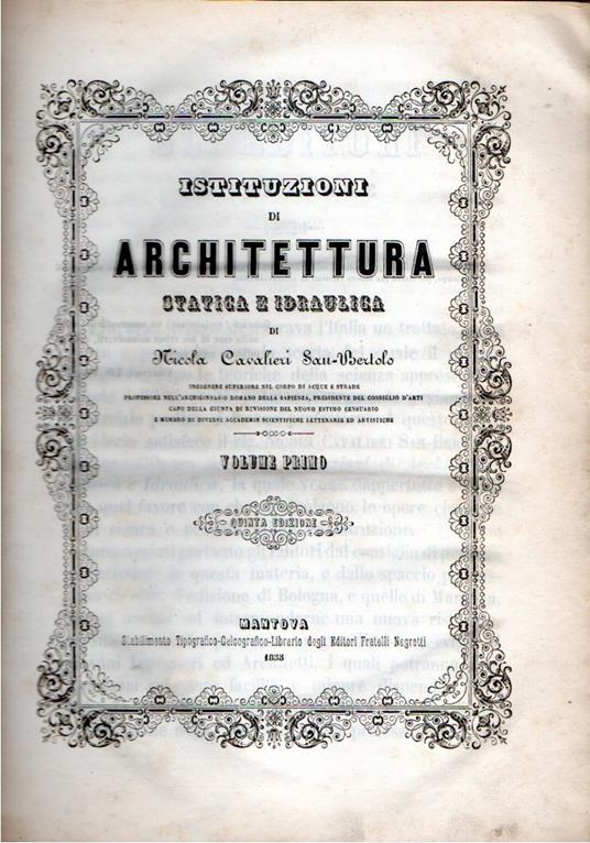 Istituzioni di Architettura statica e idraulica - copertina