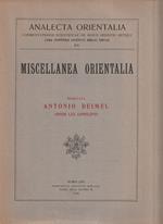 Miscellanea Orientalia - Dedicata Antonio Deimel , Annos LXX Complenti