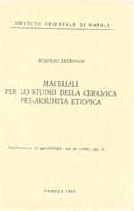 Materiali per lo studio della ceramica pre-aksumita etiopica