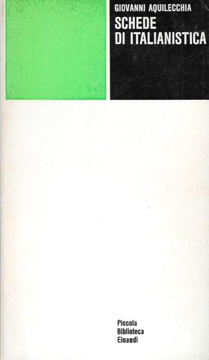 Schede di italianistica - Giovanni Aquilecchia - copertina