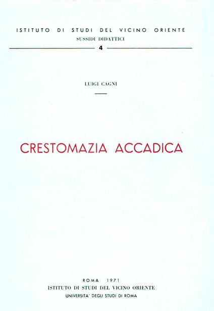 Crestomazia accadica - copertina