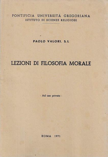 Lezioni di filosofia morale - copertina
