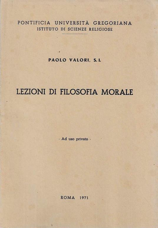 Lezioni di filosofia morale - copertina