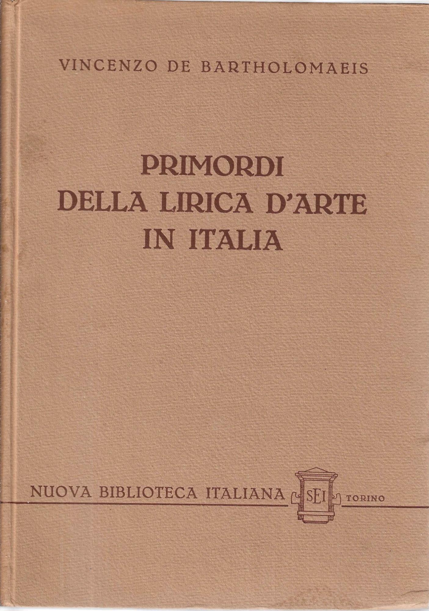 Primordi della lirica d'arte in Italia