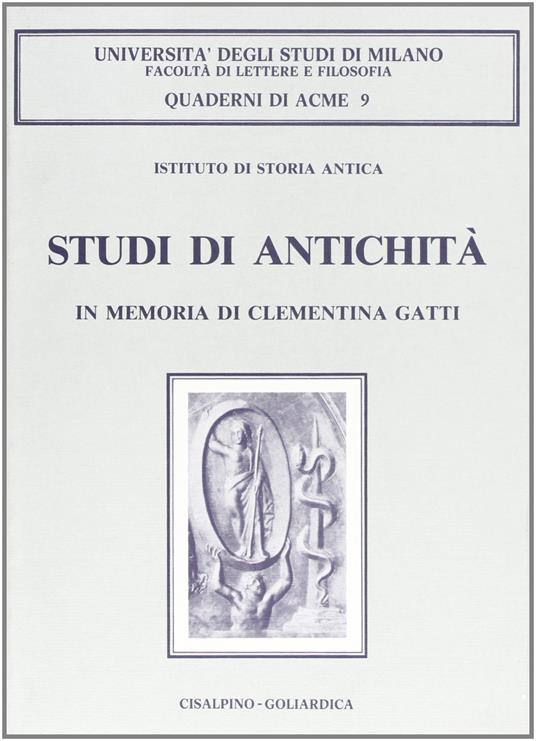 Studi di antichità in memoria di Clementina Gatti - copertina