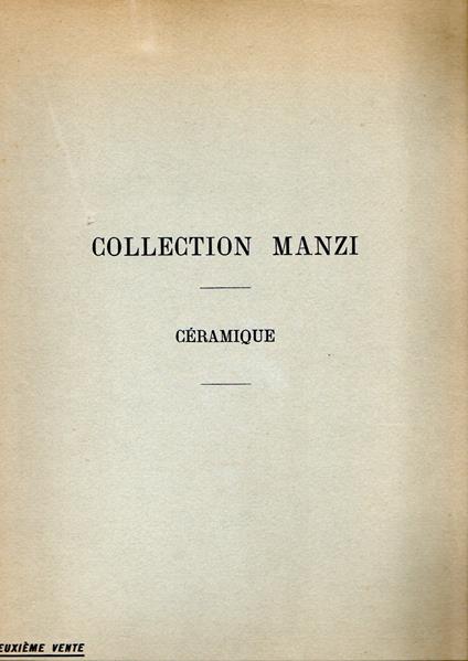 Collection Manzi : Ceramique - copertina