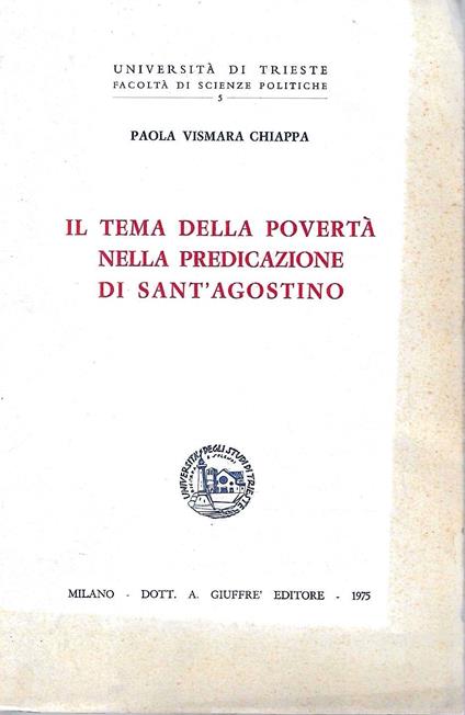 Il tema della povertà nella predicazione di Sant'Agostino - Paola Vismara Chiappa - copertina