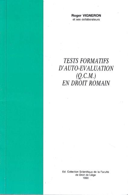 Tests formatifs d'auto-evaluation (Q.C.M.)en droit romain - copertina