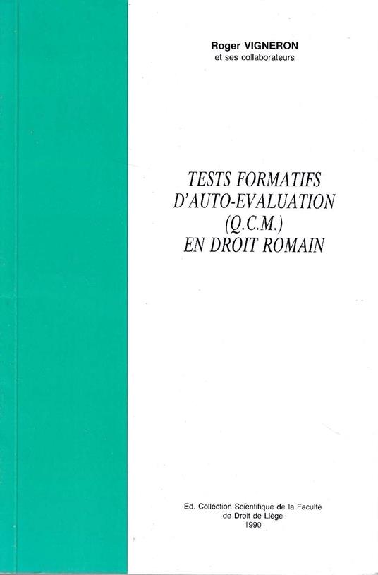Tests formatifs d'auto-evaluation (Q.C.M.)en droit romain - copertina