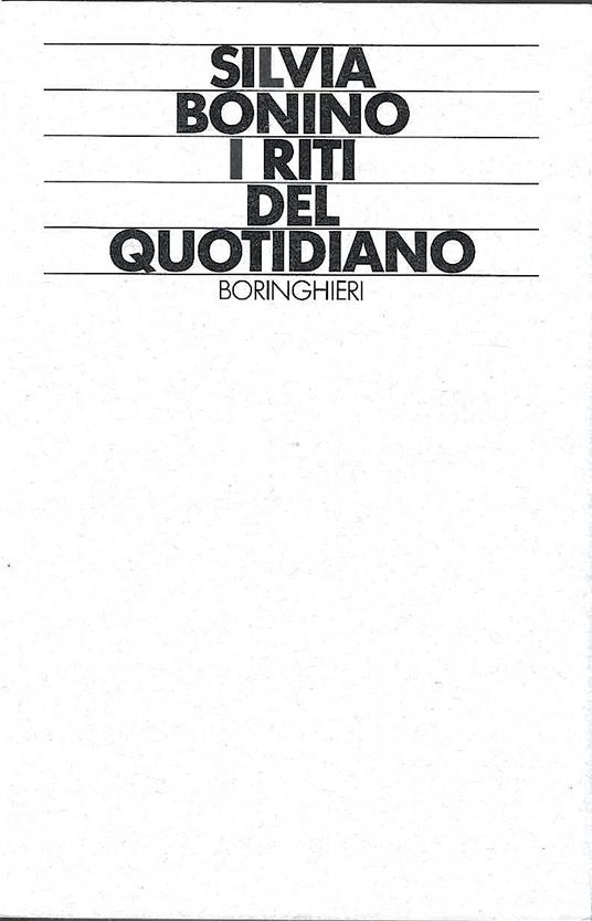 I riti del quotidiano. Studio psicologico della ritualizzazione personale - Silvia Bonino - copertina