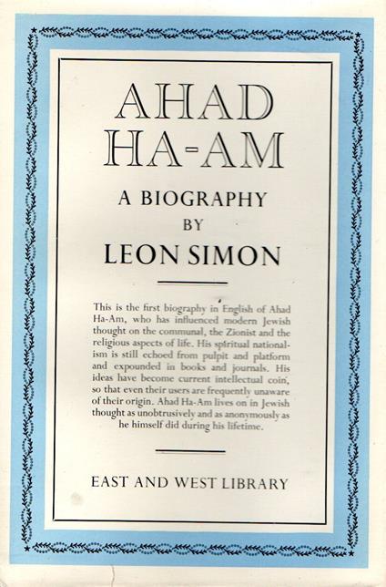 Ahad Ha-Am - copertina