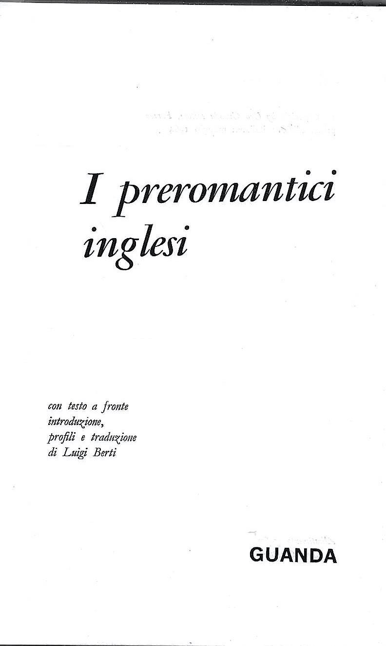 I preromantici inglesi