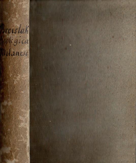 Descrizione geologica della provincia di Milano pubblicata per ordine dell'I.R. Governo di Lombardia - Scipione Breislak - copertina