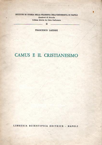 Camus e il Cristianesimo - Francesco Lazzari - copertina