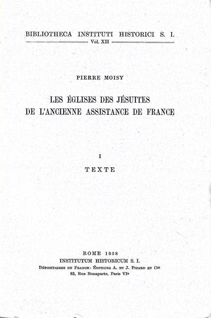 Les églises des Jésuites de l'Ancienne Assistance de France. (Vol.I: Texte - Vol. II: illustrations) - copertina