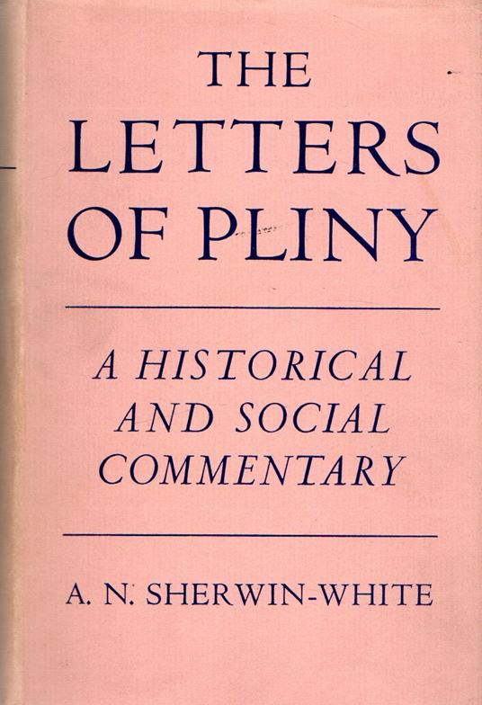 The letters of Pliny : A historical and social commentary - copertina