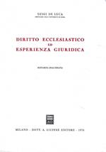 Diritto ecclesiastico ed eperienza giuridica