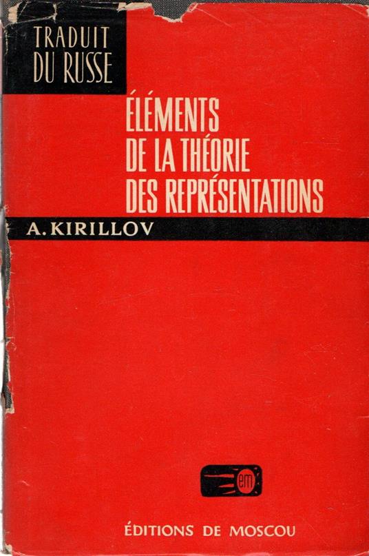 Elements de la Theorie des Representations - copertina