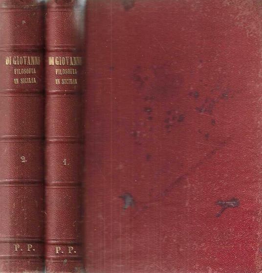 Storia della filosofia in Sicilia da' tempi antichi al sec. XIX (volumi I e II) - copertina