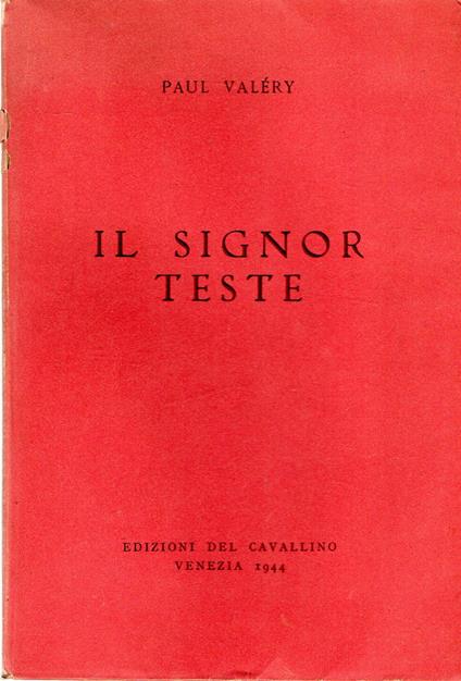 Il Signor Teste - Paul Valéry - copertina