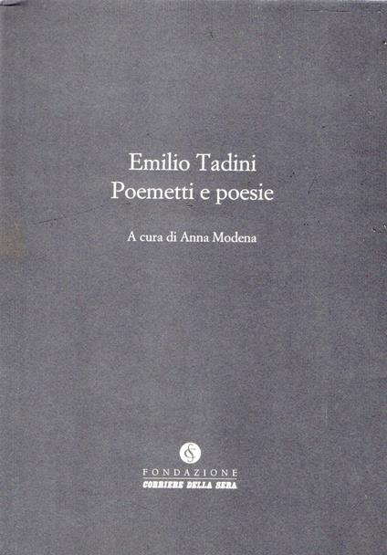 Poemetti e poesie - Emilio Tadini - copertina