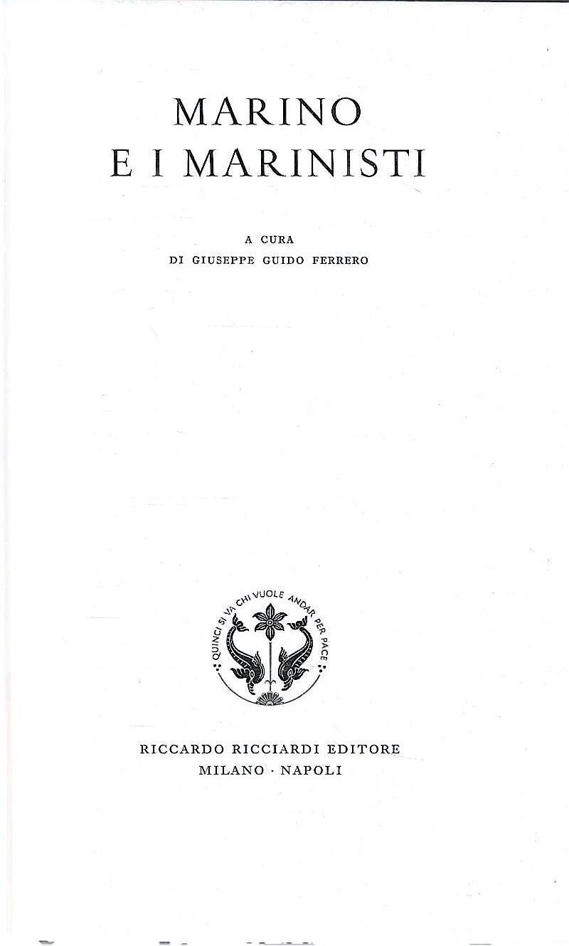 Marino e i Marinisti (La Letteratura Italiana - Storia e Testi - Vol. 37)