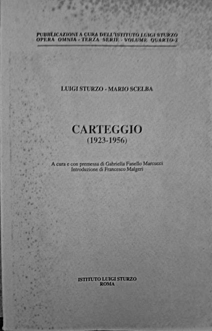 Carteggio ( 1923 - 1956 ) - Luigi Sturzo - copertina