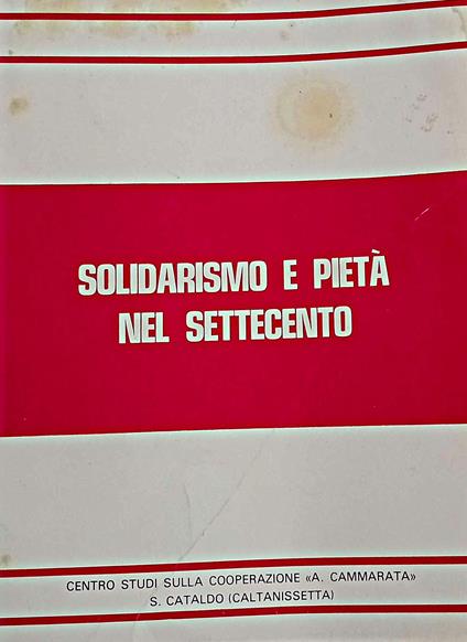 Solidarismo e pietà nel settecento, Statuti della comunia del clero, della congregazione dei chierici e di alcune confraternite di laici di S. Cataldo - copertina