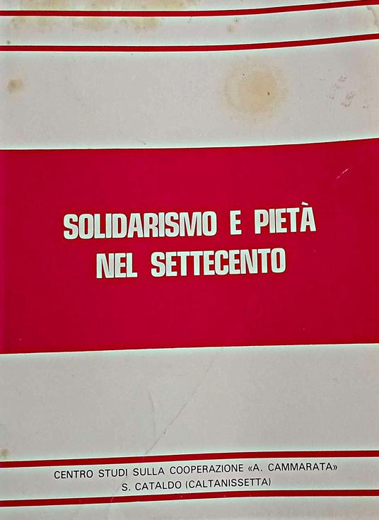 Solidarismo e pietà nel settecento, Statuti della comunia del clero, della congregazione dei chierici e di alcune confraternite di laici di S. Cataldo - copertina