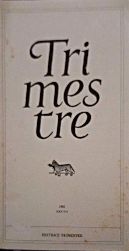 Trimestre - Cent'anni di storia sindacale a Teramo, Studi 1992 XXV/ 3-4 - copertina