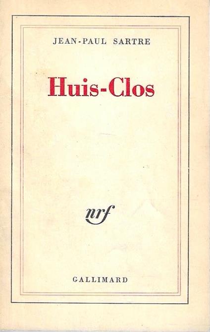 Huis-Clos - Jean-Paul Sartre - copertina