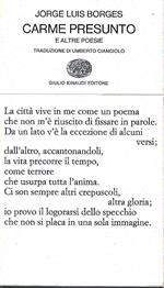 Carme presunto e altre poesie