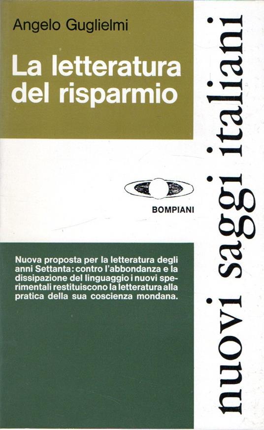 La letteratura del risparmio - Angelo Guglielmi - copertina
