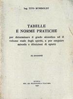 Tabelle e norme pratiche per determinare il grado alcoolico ed il volume reale degli spiriti, e per eseguire miscele e diluizioni di spiriti
