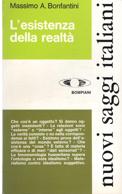L' esistenza della realtà - Massimo A. Bonfantini - copertina