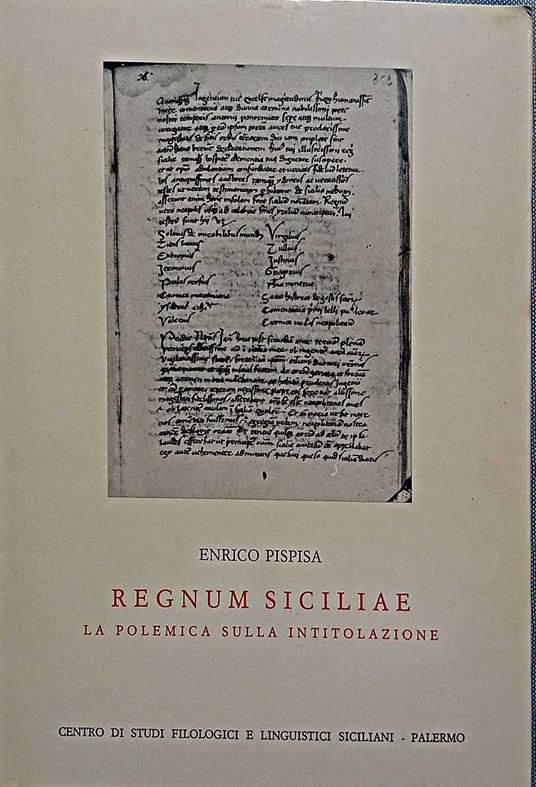Regnum Siciliae. La polemica sulla intitolazione - copertina