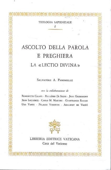Ascolto della parola e preghiera. La "Lectio Divina" (Teologia Sapienziale, 2) - copertina
