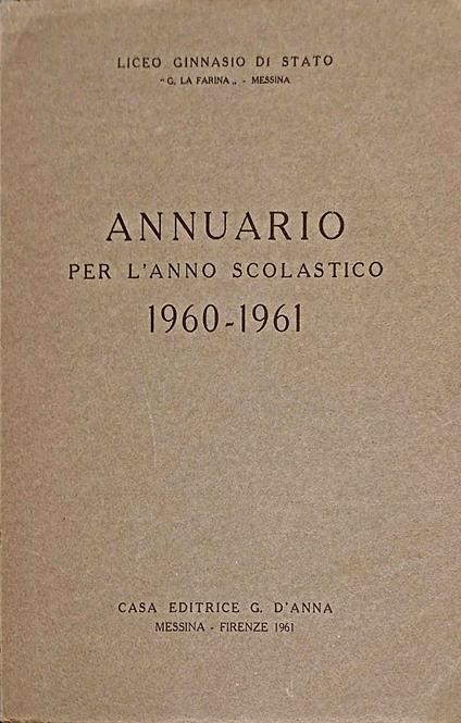 Annuario per l'anno scolastico 1960 - 1961 - copertina