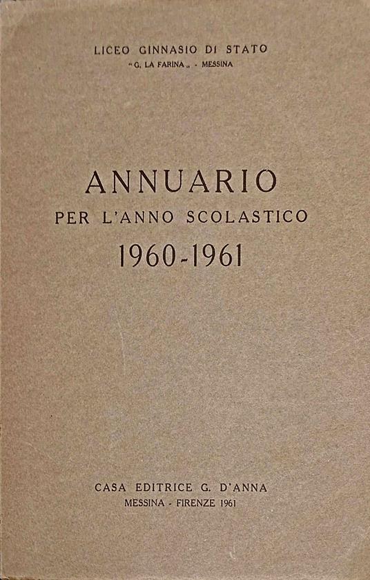 Annuario per l'anno scolastico 1960 - 1961 - copertina
