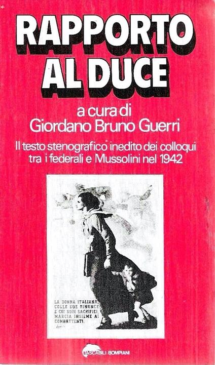 Rapporto al duce - Giordano Bruno Guerri - copertina