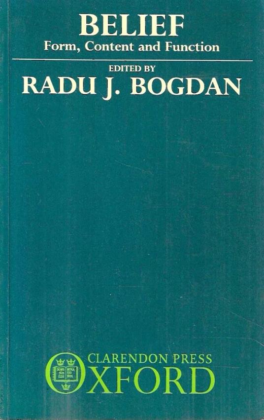 Belief: Form, Content, and Function - copertina